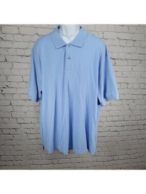 NWD Izod Blue Silk Wash 100% Cotton Short Sleeve Buttoned Polo Shirt XXXL